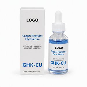 Custom Private Label GHK-Cu Copper Peptide Anti Aging Repair Facial Serum Collagen Boosting Hydrating Face Essence for Skin Care