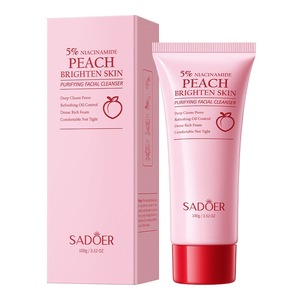 SADOER 100g Peach Facial Cleanser 5% Niacinamide Pore Cleaning Oil Control