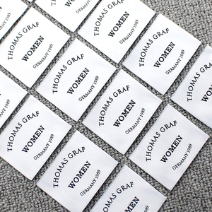 Custom Fabric Print White Labels Private Labels for Clothing Garment Woven Label