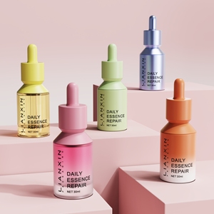 Custom Luxury 30ml Glass Dropper Bottle for Essential Oil Serum Pink Green Empty Cosmetic Packaging Bottles with Dropper