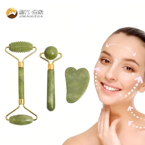 Natural Facial Guasha Massage Face Jade Roller Set